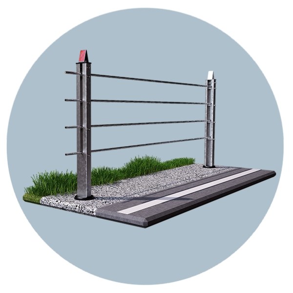 Тросовое ограждение 23ДО/У3(250)-С-1,1-3,0-1,9(2,0)-ГЗ СТО-001